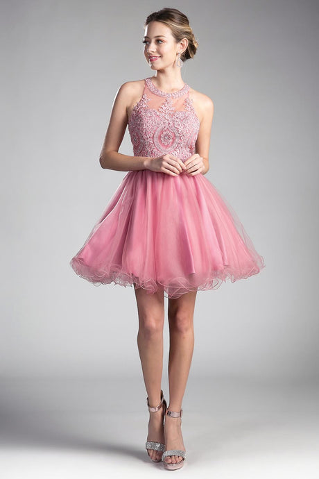 Mauve Queen Tulle Short Dress