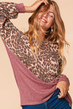 Mocha/Mauve Mocha/Mauve Leopard Soft Brushed Hacci Sweater Top