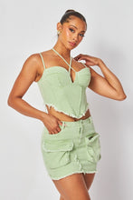 Pistachio Safari Pocket Skirt Set