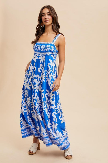 Bran Resort Border Print Maxi Dress