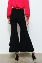 Black Draped Ruffle High-low Flare Pants