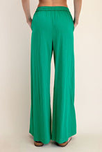 Kelly Green Cotton Slub Lounging Wide Pant