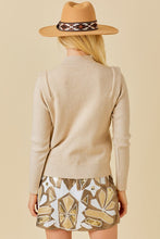 Taupe Shoulder Button Long Sleeve Sweater
