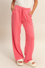 Taffy Pink Elastic Waist Wide-leg Pants