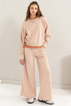 Tan High Rise Wide Leg Drawstring Pants