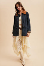Midnight Corduroy Collared Cotton Chore Jacket
