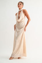Ivory Shimmered Muse Halter Dress