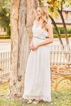 White Elastic Shoulder Ruffle Back Zipper Lace Dress