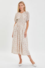 Ivory/Blush Modest Smocked Floral Dress