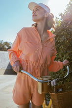 Cantaloupe Splash Plus Size Crinkle Woven Cropped Jacket