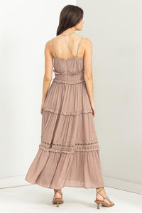 Taupe Forever Us Ruffle Tiered Maxi Dress
