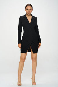 Black Celena Blazer Mini Dress