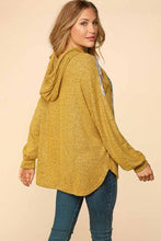 Butterscotch/Olive Multi Color Check Peekaboo Cut Out Hoodie