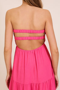 Hot Pink Brunch Babe Cutout Airflow Maxi Dress