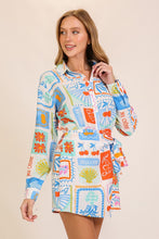 White/Blue Mon Cheri Airflow Print Romper