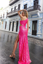 Barbie Opal Mermaid Sequin Slit Long Evening Dress