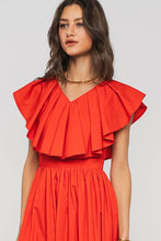 Tomato Red Arrive Late Cocktail Maxi Dress