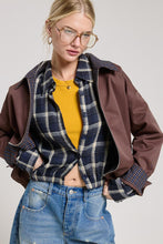 Chocolate Contrast Plaid Barn Jacket