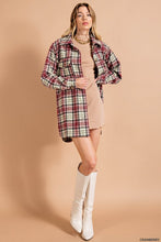 Cranberry Brushed Front And Side Pocket Button Down Shaket