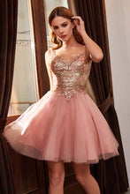 Rose Gold Short Layered Cocktail Dress
