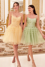 Champagne Gold Pleated A-Line Short Dress