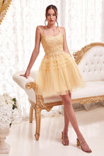 Champagne Gold Pleated A-Line Short Dress