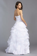 White Strapless Sweetheart Neckline Beaded Dress