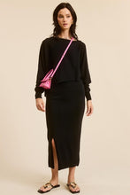 Black Asymmetrical Top N Skirt Knit Set