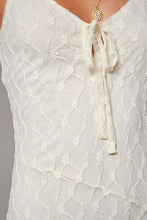 Ivory Lace High Low Hem Cami Tie Front Dress