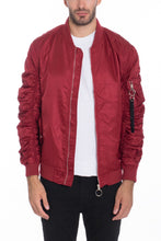 Burgundy Weiv Men's Casual MA-1 Flight Lined Bomber Jacket
