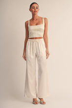 Ivory Noa Satin Drawstring Pants