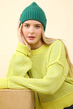 Lemon Two Tone Striped Casual Stripe Sweater Top
