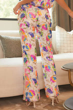 White Multi Sequin Flower Boots Cut Long Pants