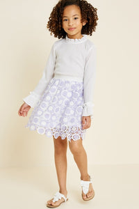 Lavender Kids Crochet Lace Skirt