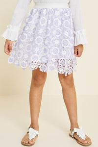 Lavender Kids Crochet Lace Skirt