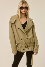 Khaki Double Breasted Trench Jacket