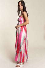 Fuchsia Combo Braided Spaghetti Strap Maxi Top With Shorts