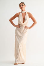 Ivory Shimmered Muse Halter Dress