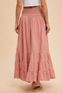 Desert Rose Smocked Ruffled Skirt