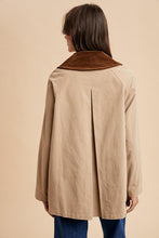Beige Corduroy Collared Cotton Chore Jacket