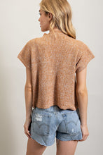Burnt Orange Drop Shoulder Rib-Knit Sweater Top