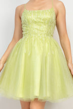 Apple Sequin Beads Tulle Mini Glittery Dress