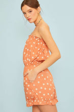 Dusty Orange Side Pocket Polkadot Print Romper