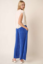 Royal Pleated Satin Elastic Waist Wide Leg Pants