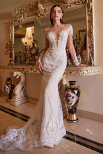Off White Bohemian Lace Mermaid Gown
