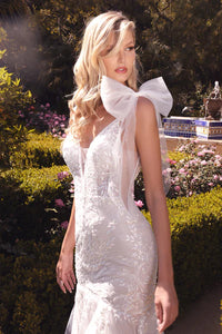 Off White Nude Vika Lace Mermaid Wedding Gown