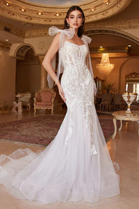 Off White Nude Lace Tulle Wedding Dress