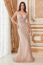 Nude Fitted Embellished Nude Gown