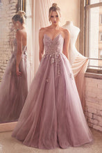 Dusty Mauve Strapless A-Line Lace & Tulle Dress