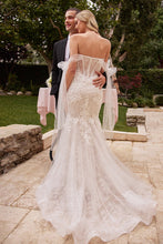 Off White Off The Shoulder Mermaid Bridal Gown